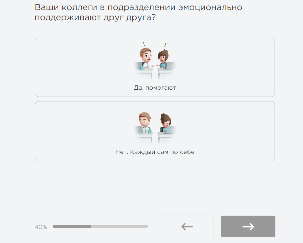 Примеры вопросов для оценки психологического климата от «Опроскин»